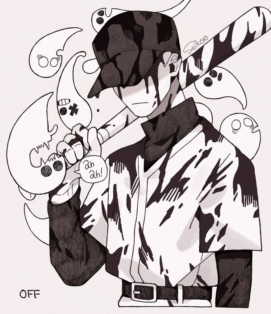 1boy, arm_up, artist_name, baseball_bat, baseball_cap, baseball_uniform, belt, belt_buckle