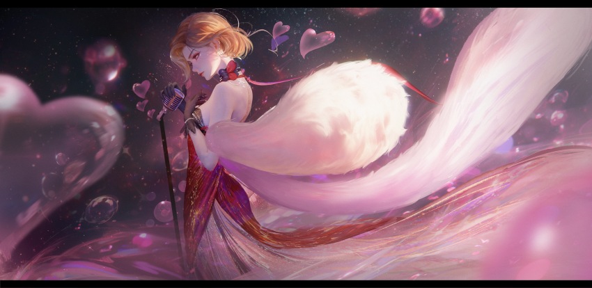 1girl, absurdres, bare_shoulders, bead_bracelet, beads, black_bow, black_choker, black_gloves