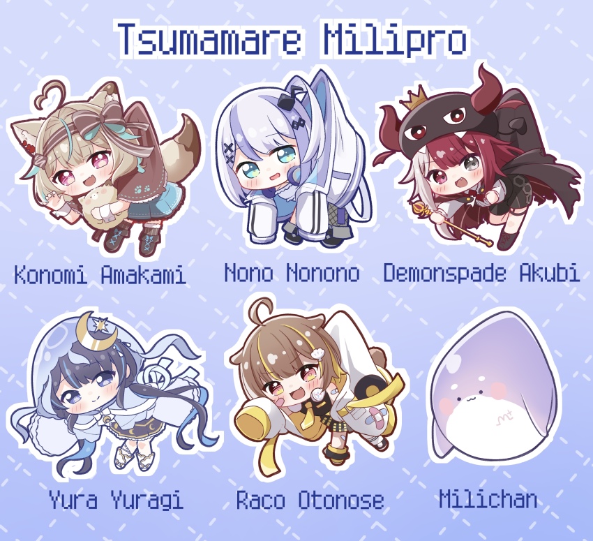 5girls, :d, ^_^, absurdres, ahoge, akubi_demonspade, amakami_konomi, animal_ears