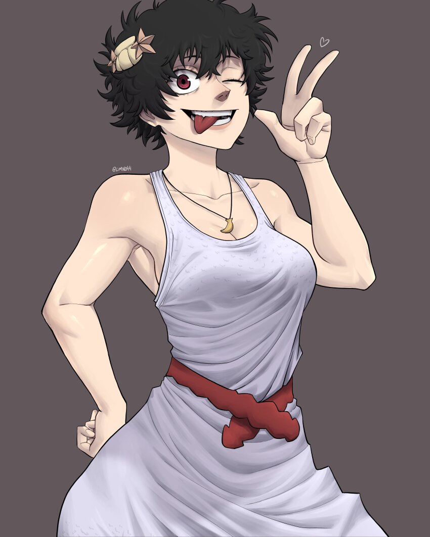 absurdres, black_clover, black_hair, breasts, highres, jewelry, limn044, necklace