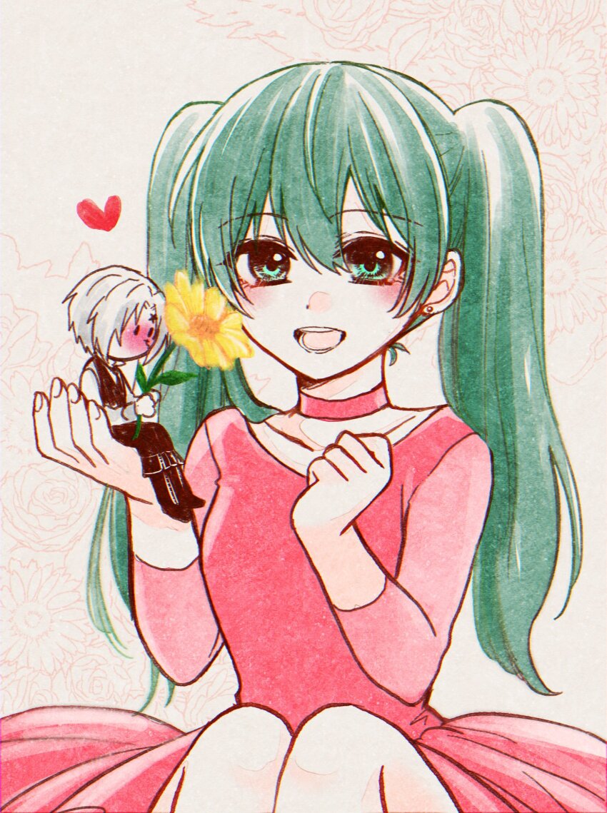 1boy, 1girl, allen_walker, asukawvm, black_footwear, black_necktie, black_pants, black_vest