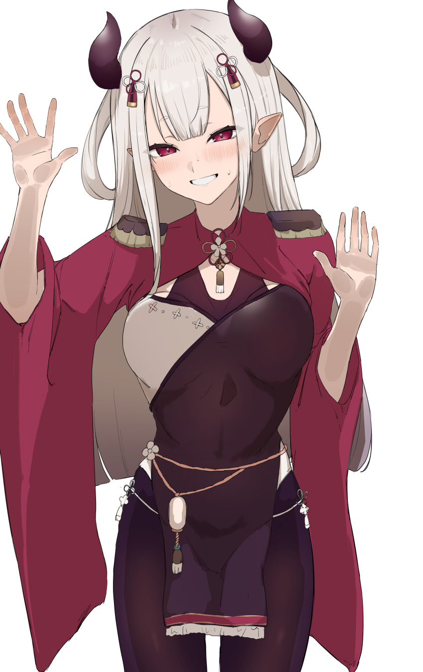 1girl, absurdres, against_fourth_wall, against_glass, blush, breast_press, breasts, breasts_on_glass