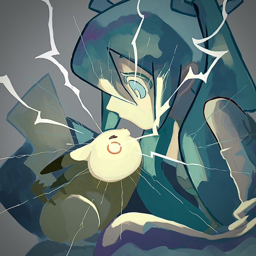 1girl, aruun, blue_eyes, blue_hair, bright_pupils, commentary_request, denki_yohou_(vocaloid), detached_sleeves