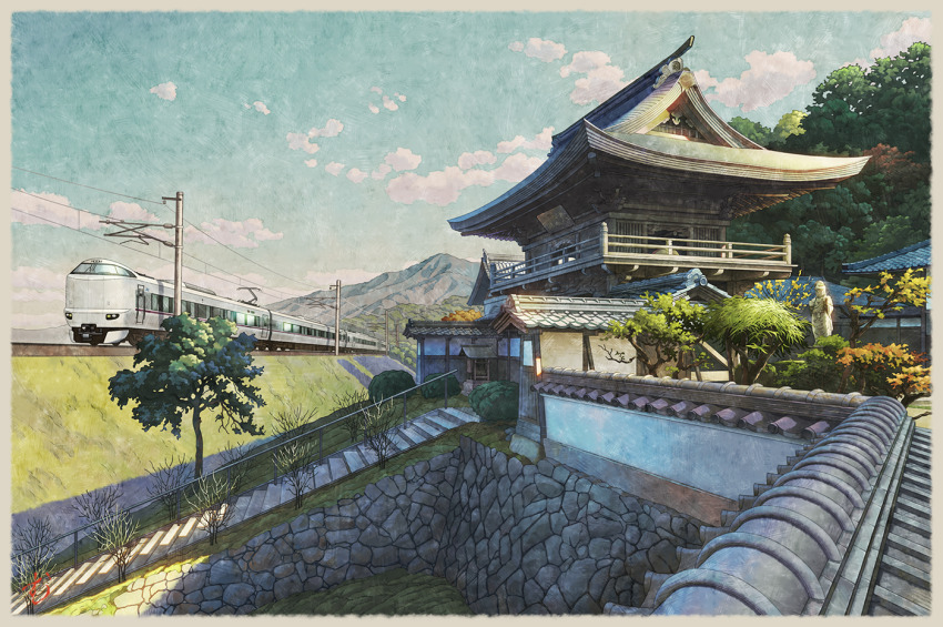 architecture, blue_sky, building, cloud, commentary_request, day, east_asian_architecture, japan