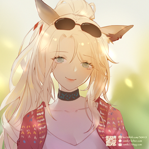 1girl, animal_ears, arknights, black_choker, breasts, choker, deer_ears, dress