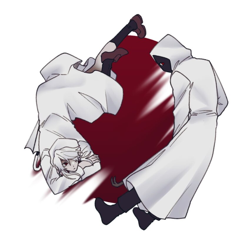 1girl, commentary_request, crowbar, fa_mayo, full_body, highres, holding, holding_crowbar