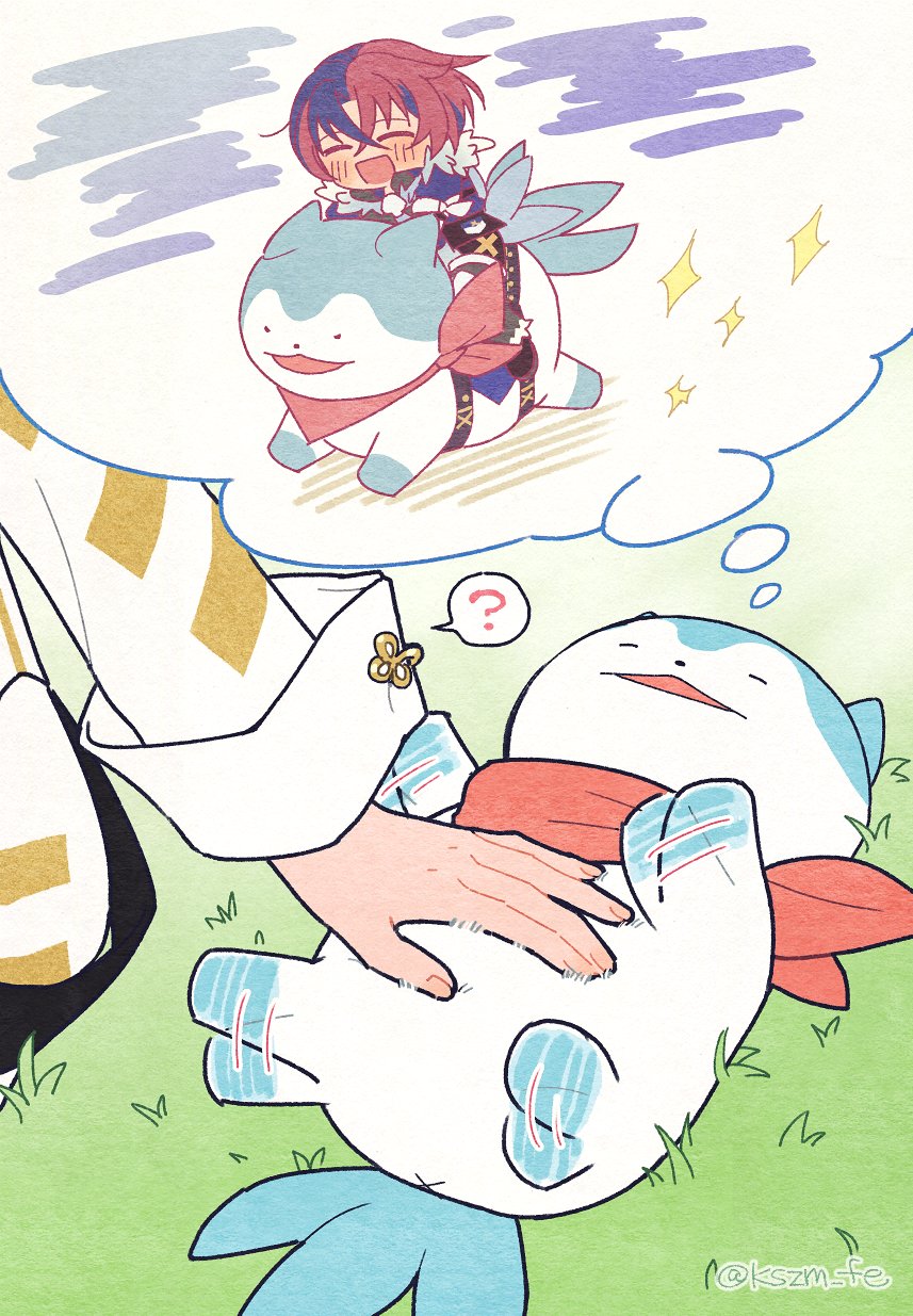 1boy, ?, afterimage, closed_eyes, commentary_request, crossed_bangs, dreaming, fire_emblem