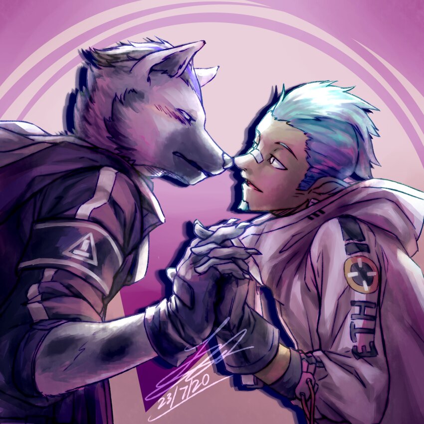 2boys, absurdres, arknights, armband, bandaid, bandaid_on_face, bandaid_on_nose, black_hair