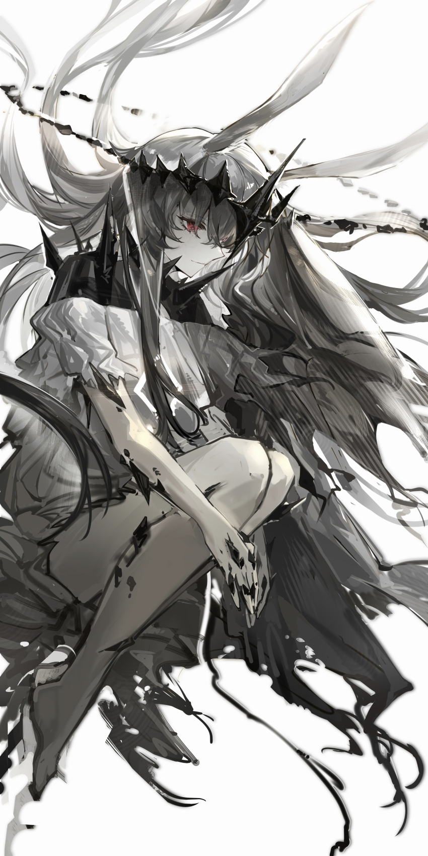 1girl, absurdres, amiya_(arknights), amiya_(demon_king)_(arknights), animal_ears, arknights, black_veil, chinese_commentary