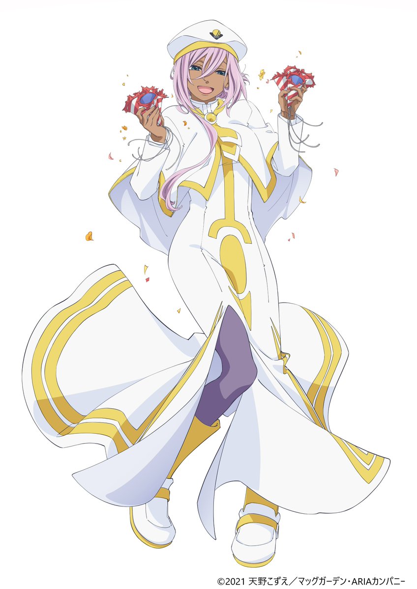 1girl, :d, aria_(manga), athena_glory, beret, boots, capelet, confetti