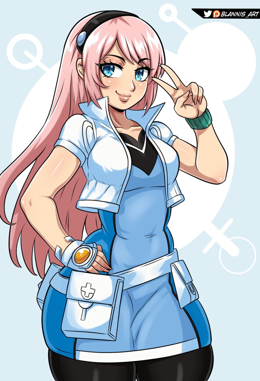 1girl, absurdres, artist_name, belt, black_dress, black_hairband, black_pantyhose, blannis