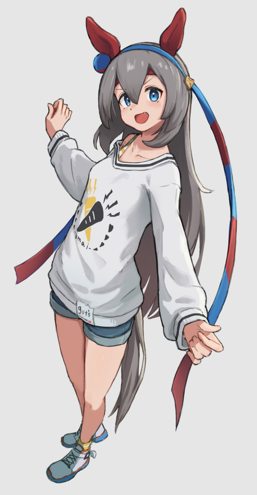 1girl, absurdres, animal_ears, blue_eyes, blue_hairband, bra_strap, cocoa_inryo, collarbone