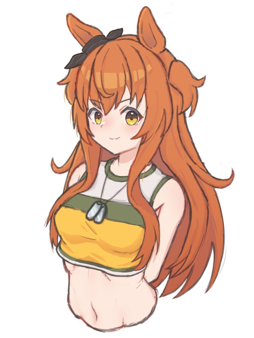 1girl, animal_ears, arms_behind_back, bare_shoulders, black_bow, blush, bow, breasts