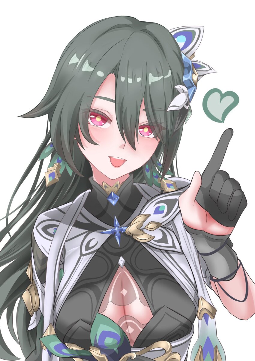 1girl, bird, black_dress, black_hair, blush, breasts, chest_jewel, collar