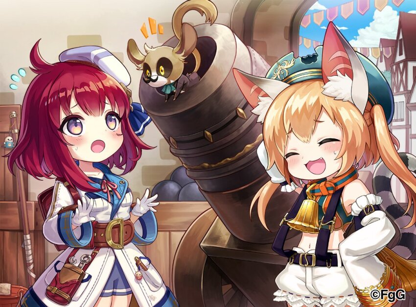 :3, :d, ^_^, ahoge, animal_ear_fluff, animal_ears, bell, belt