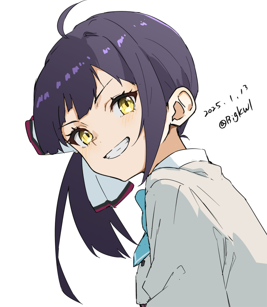 1girl, absurdres, ahoge, aqua_bow, aqua_bowtie, bigkwl, black_hair, bow