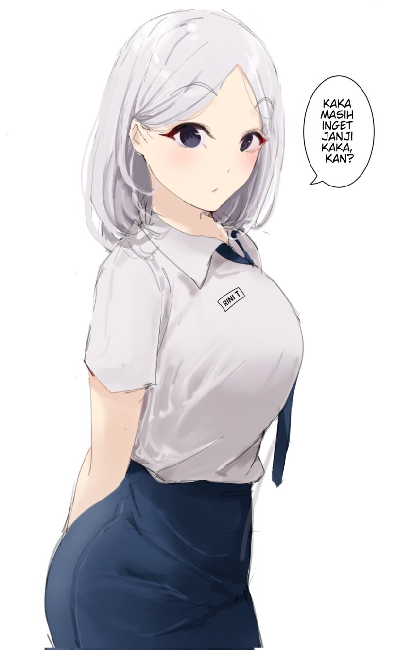 1girl, arumanis, blue_necktie, blue_skirt, breasts, character_name, check_translation, closed_mouth