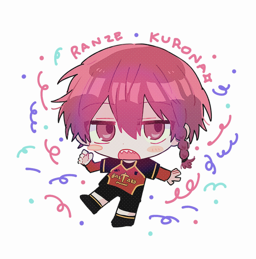 1boy, ben-day_dots, blue_lock, blush_stickers, braid, character_name, chibi, chibi_only