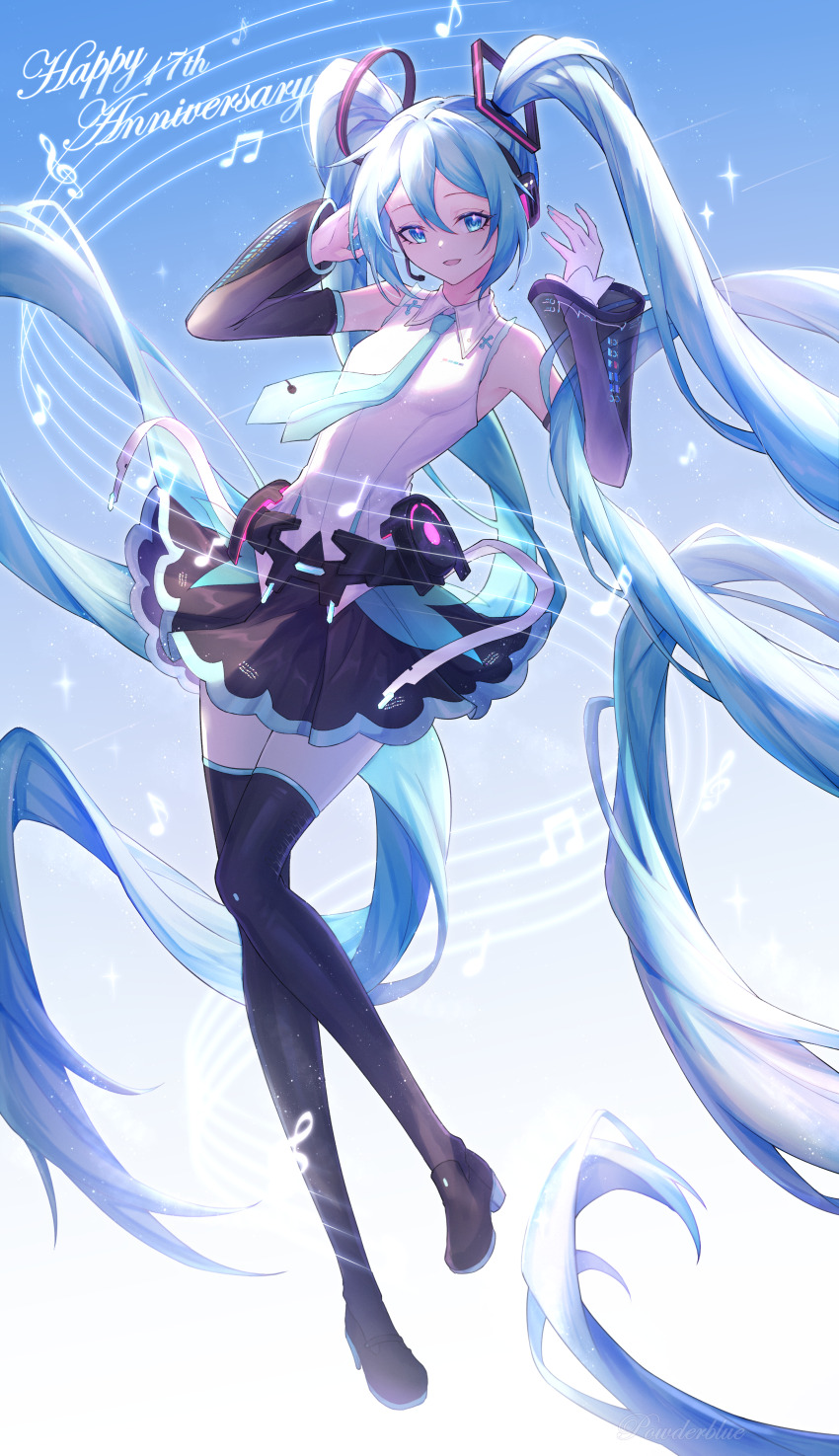 1girl, absurdly_long_hair, absurdres, adapted_costume, alternate_costume, bare_shoulders, black_footwear, black_skirt