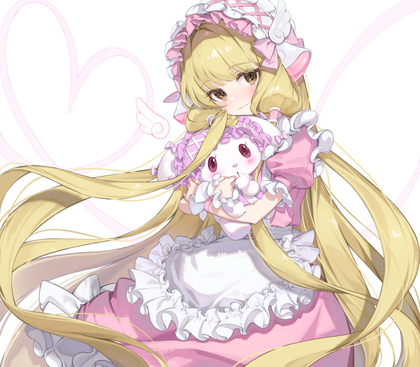 1girl, absurdres, apron, blonde_hair, brown_eyes, chii, chobits, cowboy_shot