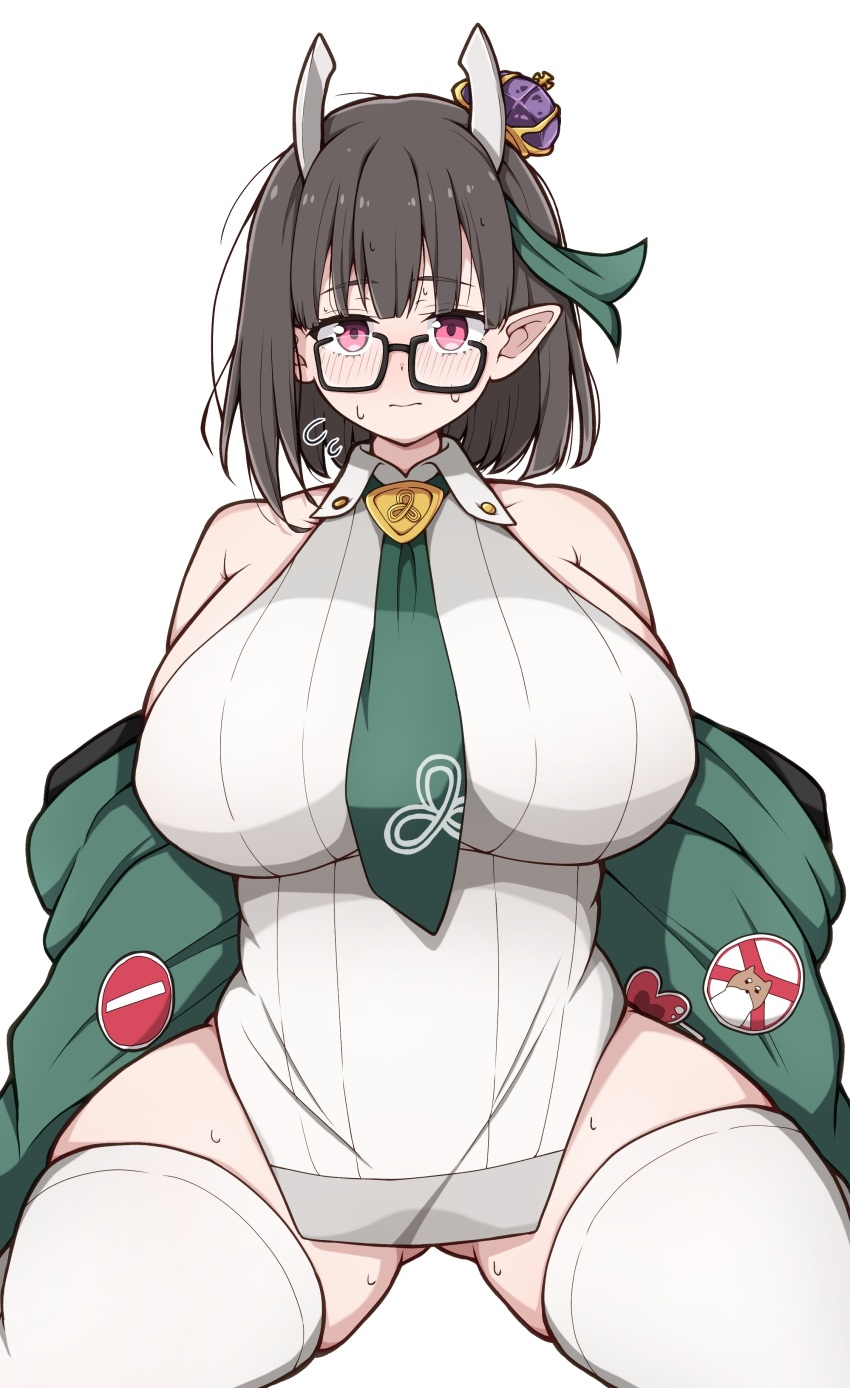 1girl, absurdres, azuki_(ne_4zk), bare_shoulders, biscione_(fate), biscione_(second_ascension)_(fate), black_hair, blush