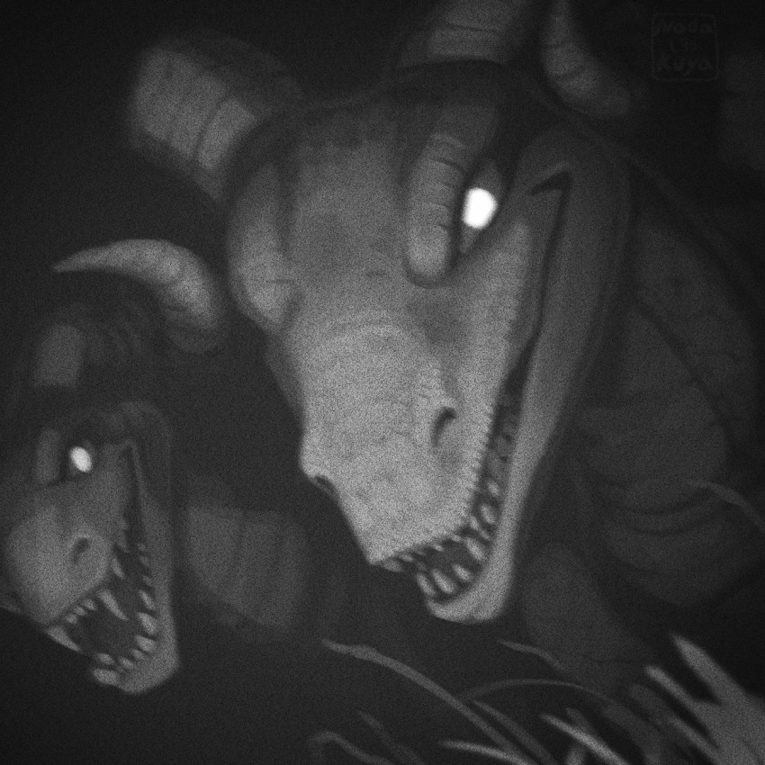 2others, alt_text, blurry, commentary, creature, creature_focus, dragon, english_commentary