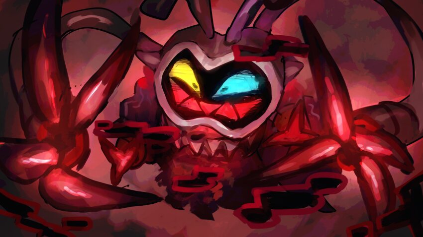 cable, glowing, glowing_eyes, grin, heterochromia, highres, mario_&amp;_luigi:_brothership, mario_&amp;_luigi_rpg