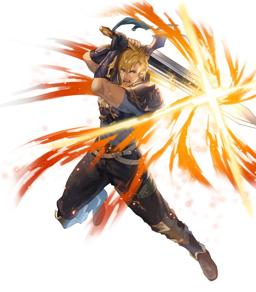 1boy, armor, blonde_hair, blue_eyes, chulainn_(fire_emblem), fire_emblem, fire_emblem:_genealogy_of_the_holy_war, fire_emblem_heroes