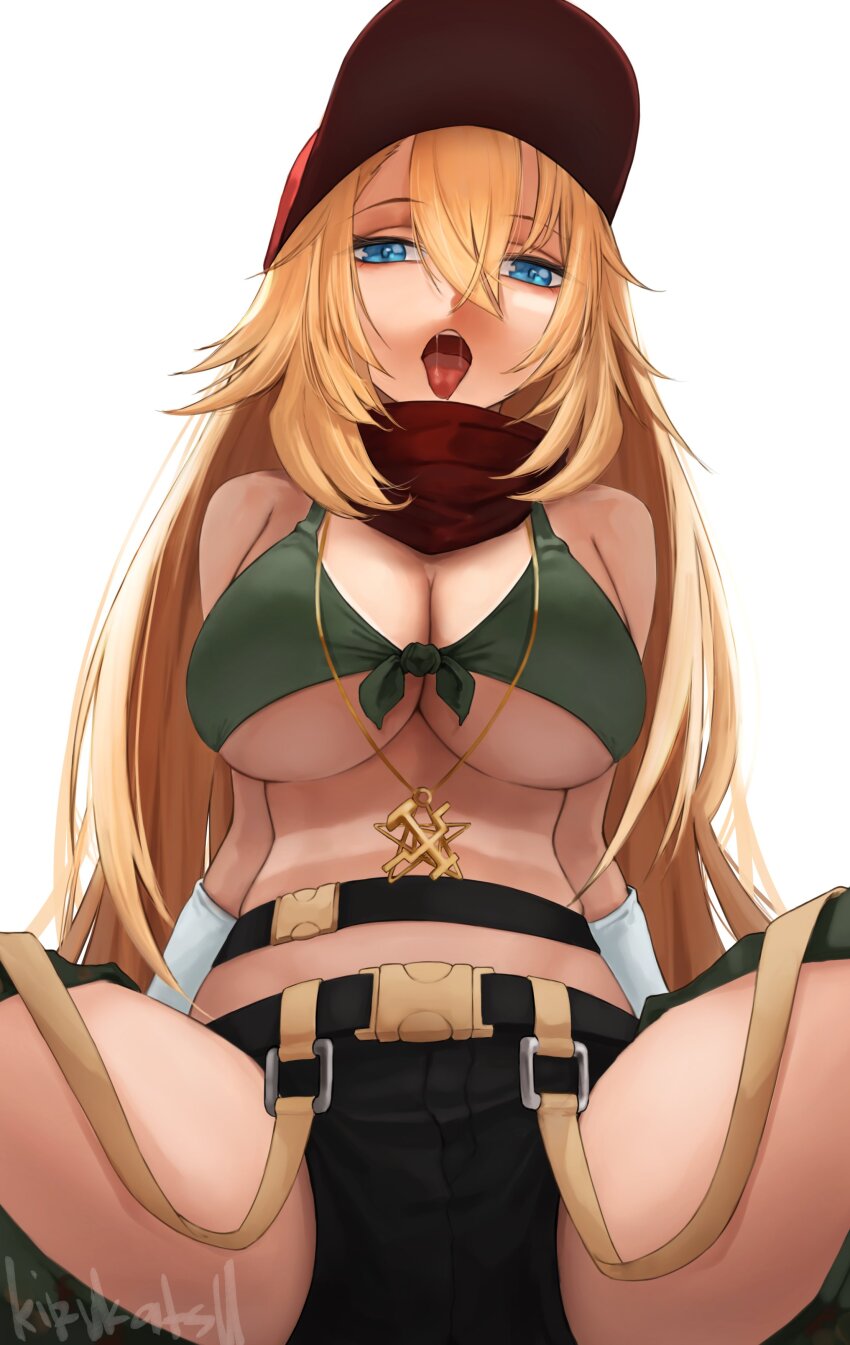 1girl, absurdres, ak-47_(girls'_frontline), ak-47_(lord_of_war)_(girls'_frontline), bikini, bikini_top_only, blonde_hair, blue_eyes