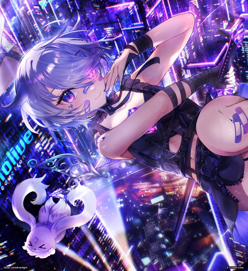 1girl, absurdres, bandaid, bandaid_on_face, bandaid_on_knee, bandaid_on_leg, bandaid_on_nose, belt