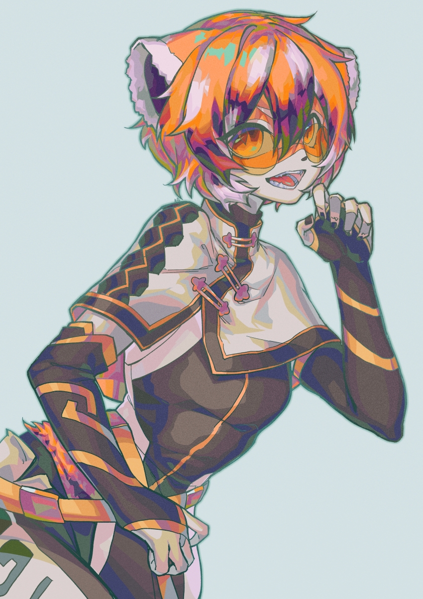 1girl, absurdres, alariess, animal_ears, arknights, black_gloves, black_hair, black_shirt