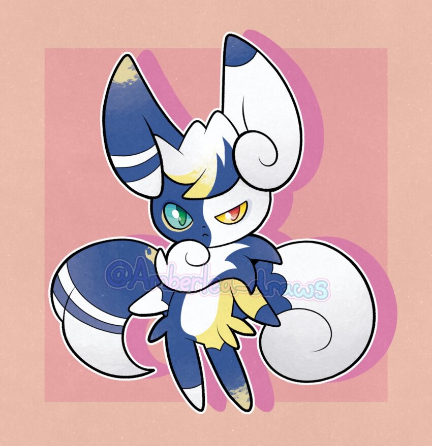 1other, :<, alternate_color, amberlea, animal_hands, blue_fur, blue_sclera, colored_sclera