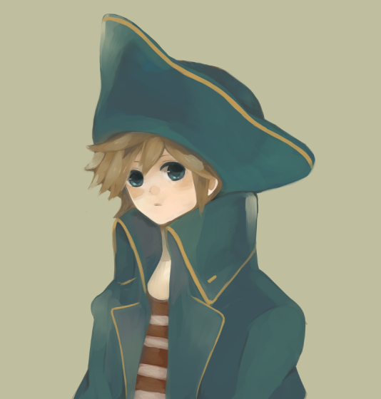 1boy, alternate_costume, bad_id, bad_pixiv_id, blue_eyes, brown_hair, hat, jacket