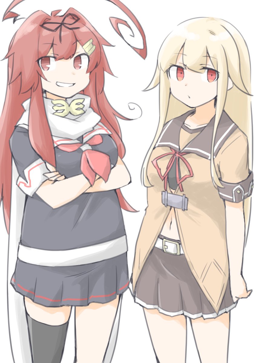 ahoge, akara_kai, black_sailor_collar, breasts, brown_hair, brown_shirt, cosplay, costume_switch