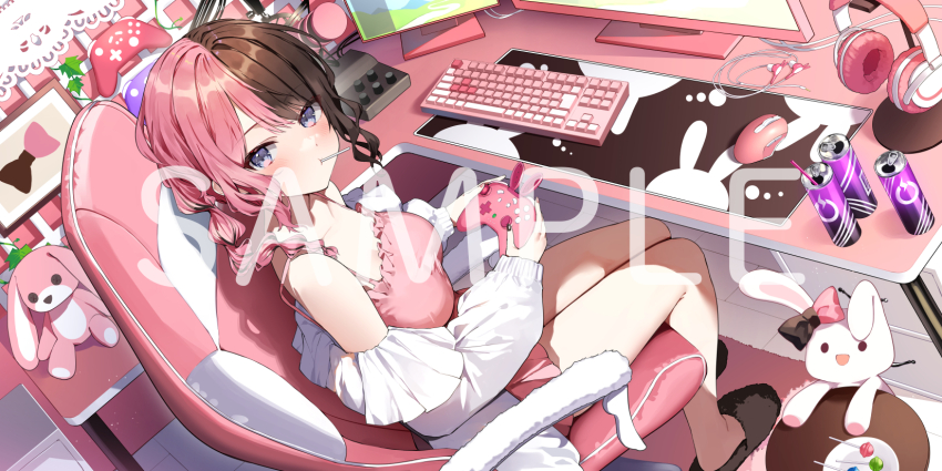 1girl, alternate_costume, amagasa_yun, bare_legs, black_hair, blush, breasts, can