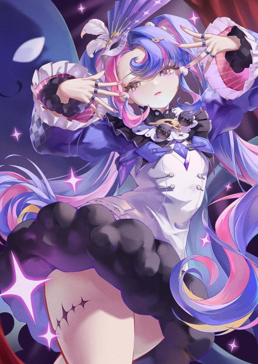 1girl, absurdres, black_collar, chigusa7h, collar, commentary, cowboy_shot, dress