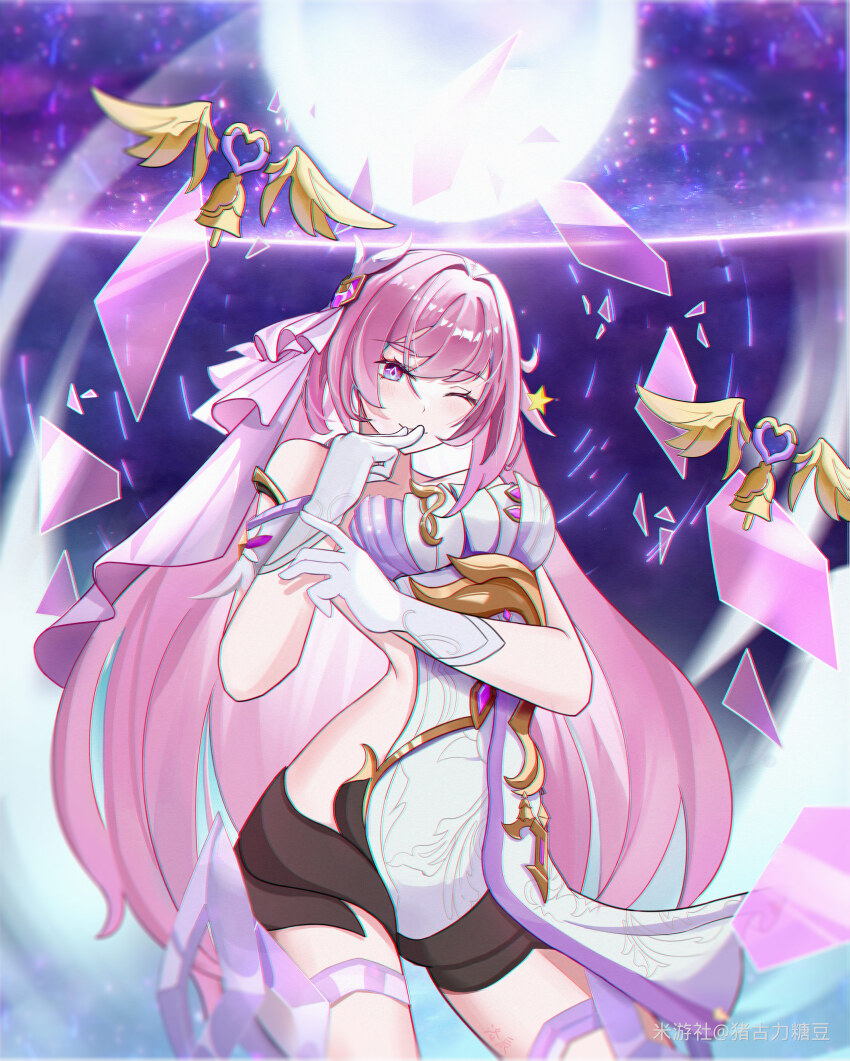 1girl, absurdres, bell, black_shorts, breasts, chinese_commentary, clothing_cutout, commentary_request