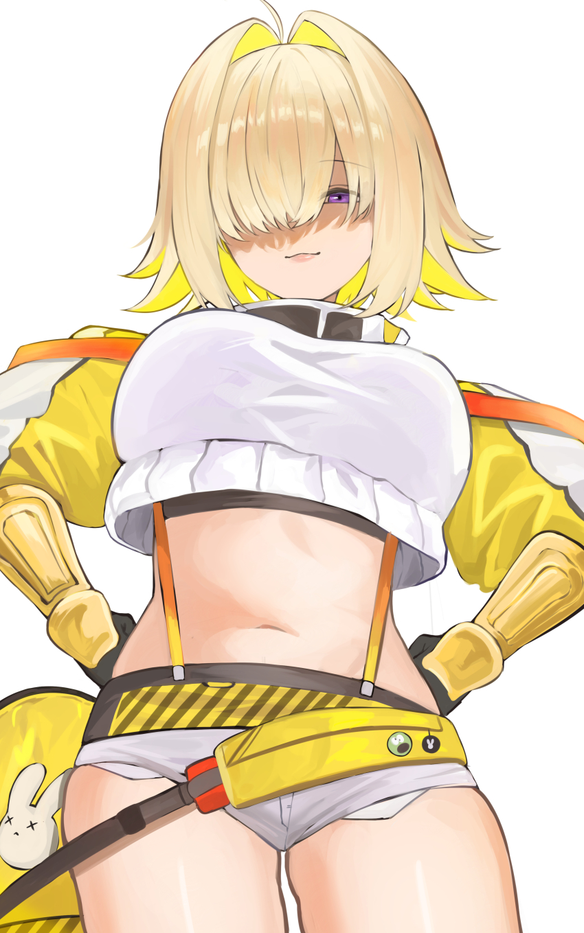 1girl, absurdres, ahoge, blonde_hair, blush, breasts, curvy, elegg_(nikke)