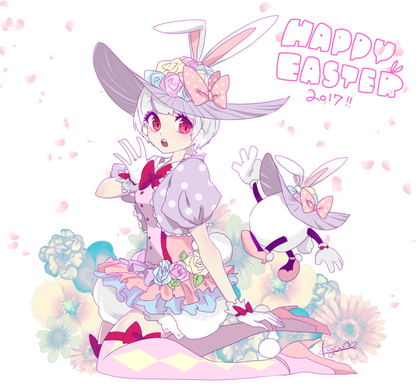 1girl, animal_ears, bow, dancer, disney, easter, easter_wonderland, end_bunny_(disney)