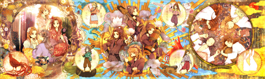 4boys, ayabe_kihachiro, ayabe_kihachirou, bad_id, bad_pixiv_id, bird, blonde_hair, brown_hair