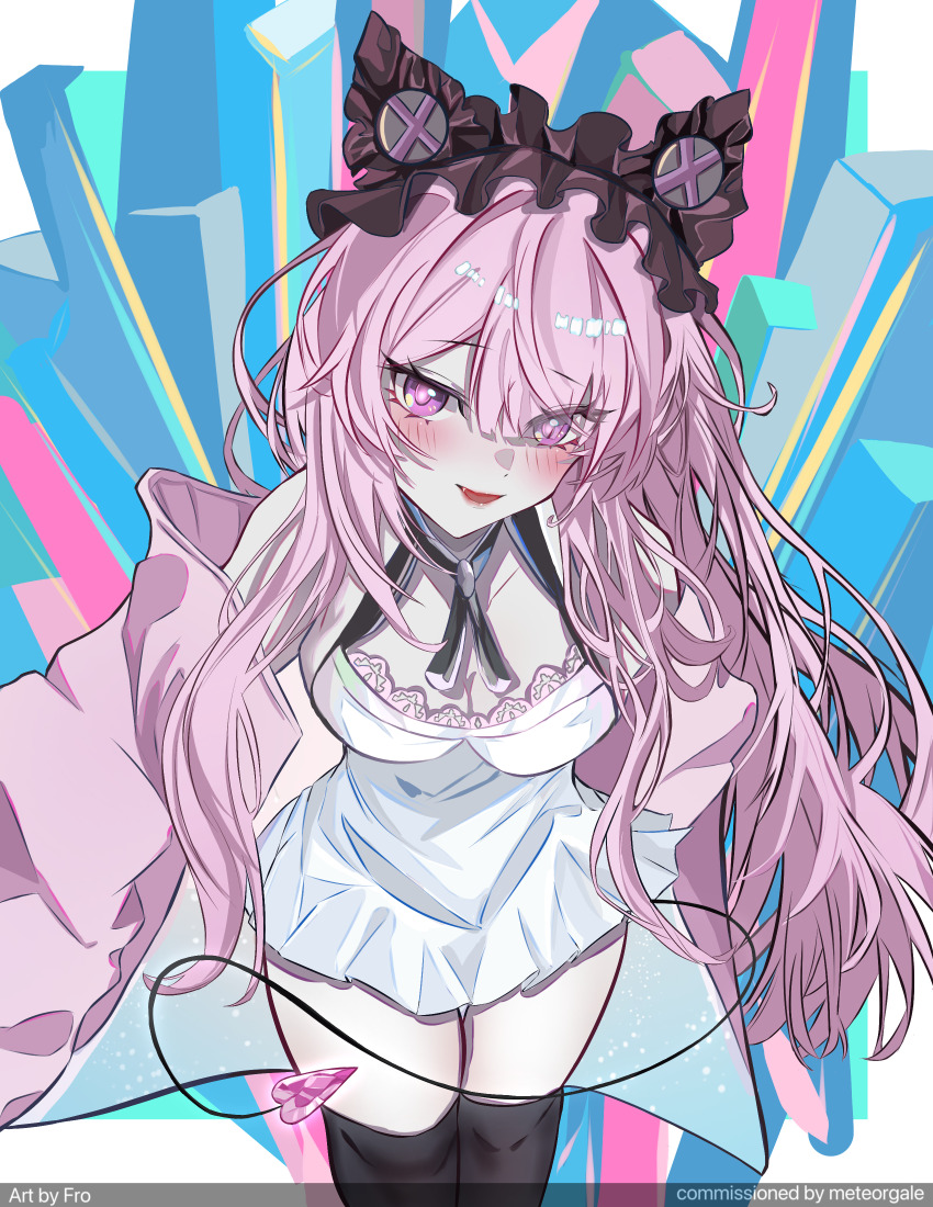 1girl, absurdres, alternate_costume, animal_ear_headwear, animal_ears, aqua_hair, black_headdress, black_tail