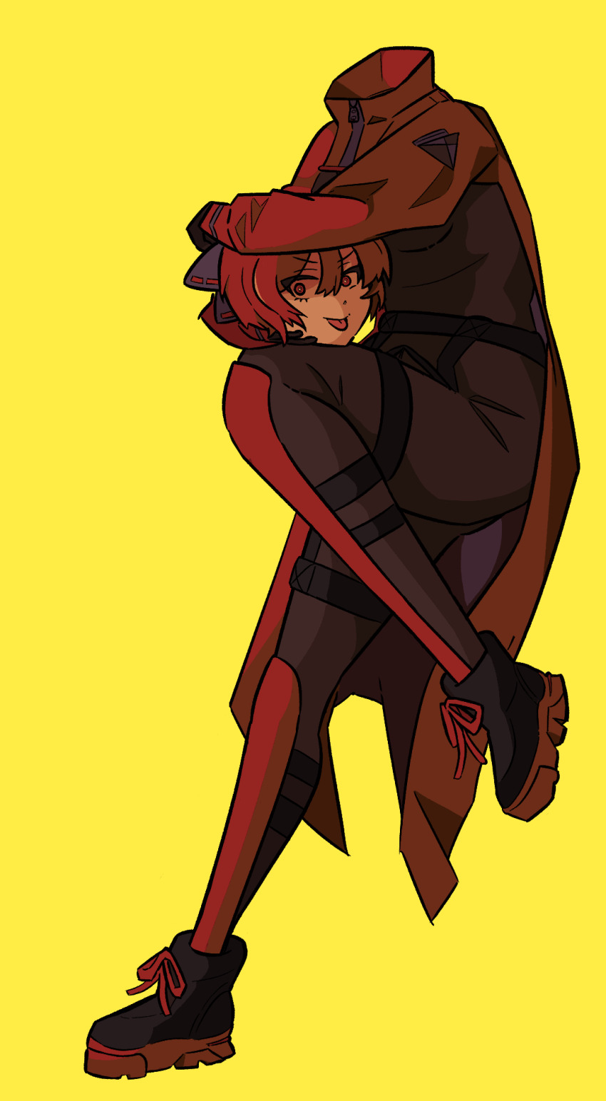 1girl, akatsuki_records, black_bodysuit, black_footwear, black_gloves, blue_bow, bodysuit, bow