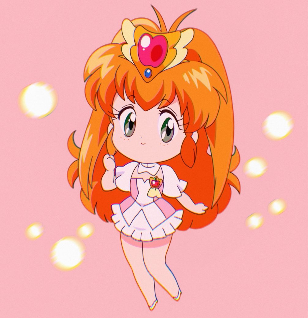 1girl, ai_no_megami:_bisou-lady, antenna_hair, apple_brooch, bisou_lady, bisouhime, brooch, chibi