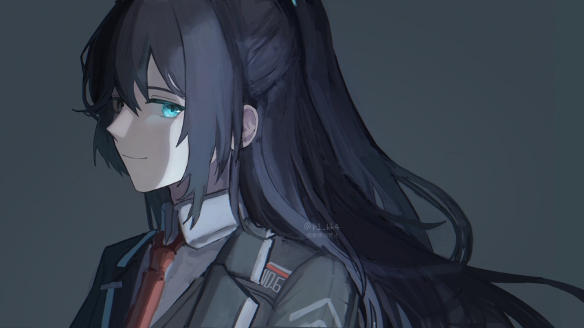 1boy, aqua_eyes, black_coat, black_eyes, black_hair, black_vest, closed_mouth, coat