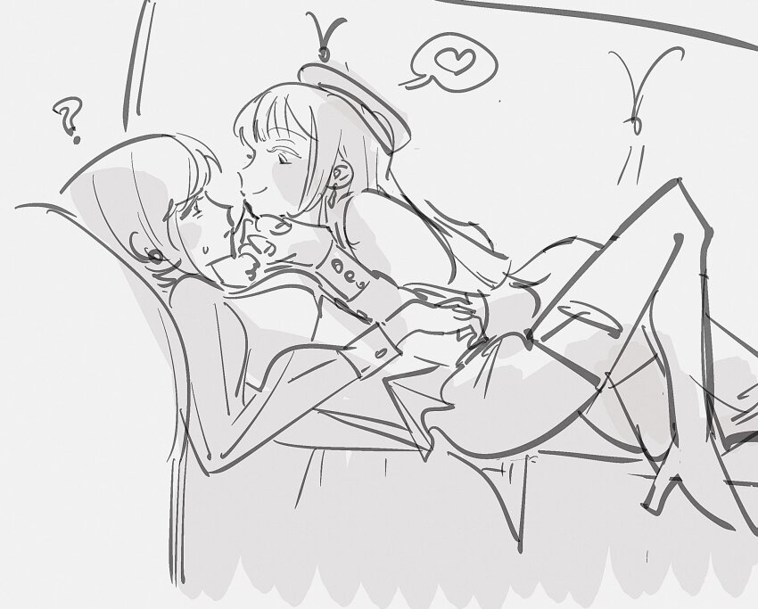 2girls, ?, amoris_(bang_dream!), bang_dream!, bang_dream!_it's_mygo!!!!!, boots, closed_mouth, commentary_request