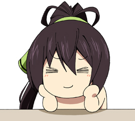>_<, 1girl, bad_source, black_hair, chibi, closed_eyes, closed_mouth, commentary_request