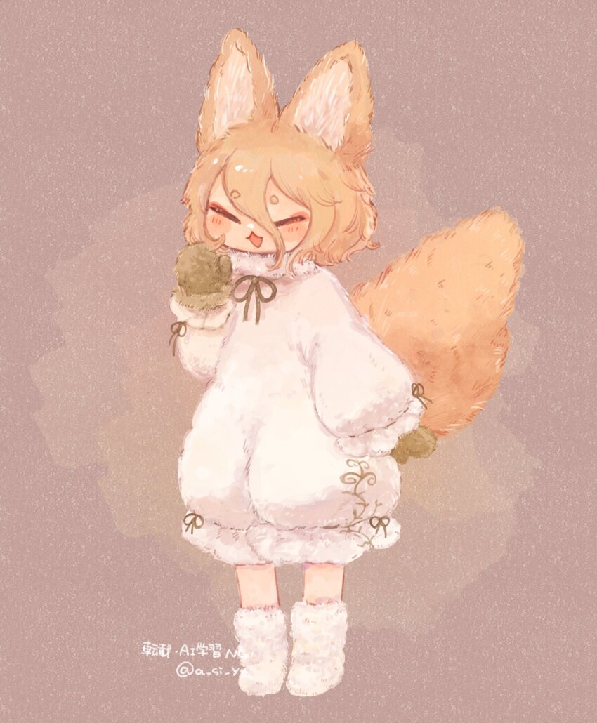 1girl, :3, :d, animal_ears, ashiyu_(ashu-ashu), blonde_hair, blush, boots