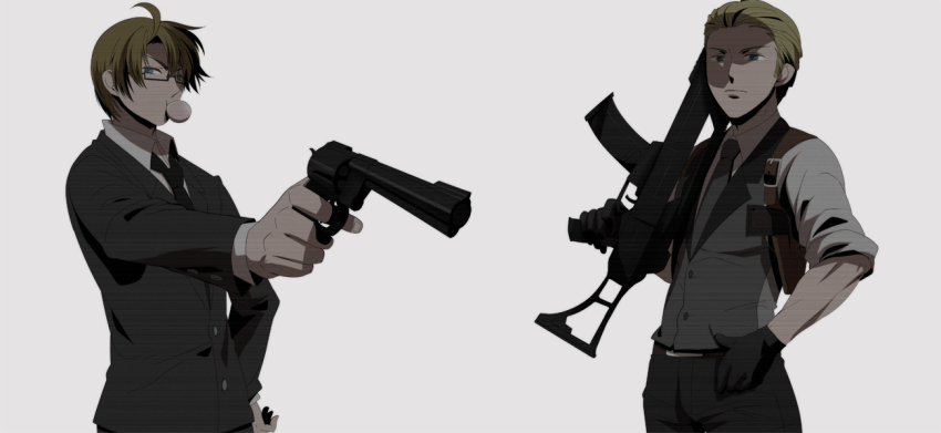 2boys, america_(hetalia), axis_powers_hetalia, bad_id, bad_pixiv_id, blonde_hair, blowing_bubble_gum, blowing_bubbles