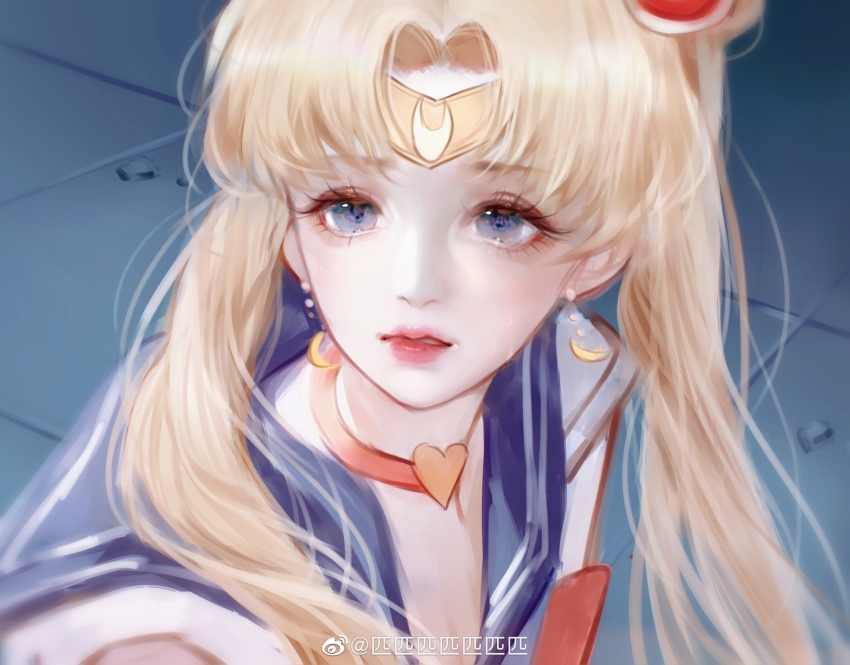 1girl, bishoujo_senshi_sailor_moon, blonde_hair, blue_eyes, blue_sailor_collar, bow, bowtie, breasts