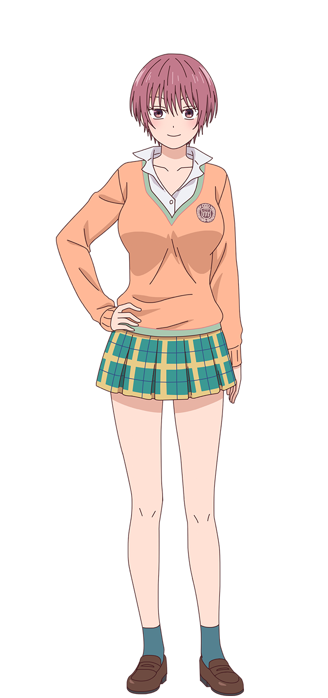 1girl, ankle_socks, aqua_socks, arm_at_side, blush, breasts, brown_shoes, closed_mouth